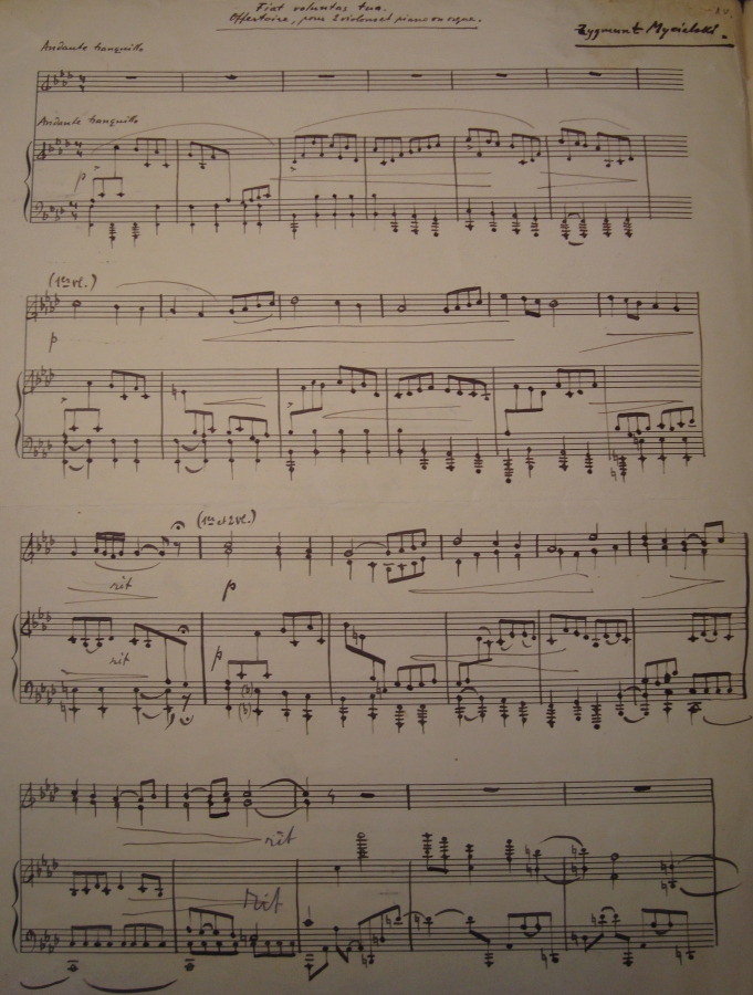 Fiat voluntas tua – offertory for two violins and piano or organ (1943)