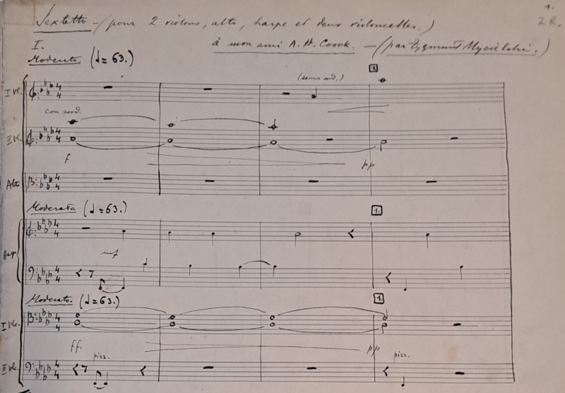 Sekstet na dwoje skrzypiec, altówkę, harfę i dwie wiolonczele (1932)
