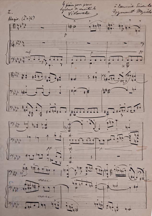 Pièces pour piano&nbsp;égalant de sonorite le Violoncelle [=Cztery preludia na fortepian i wiolonczelę]&nbsp;(1933–1934) 