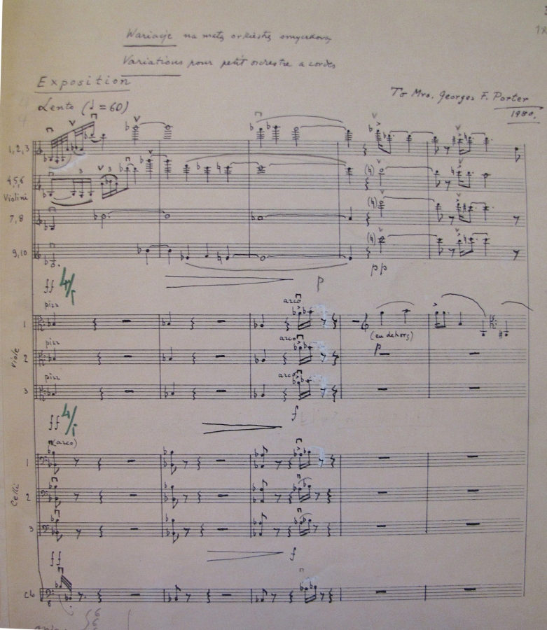 Wariacje na małą orkiestrę smyczkową (1979–1980)