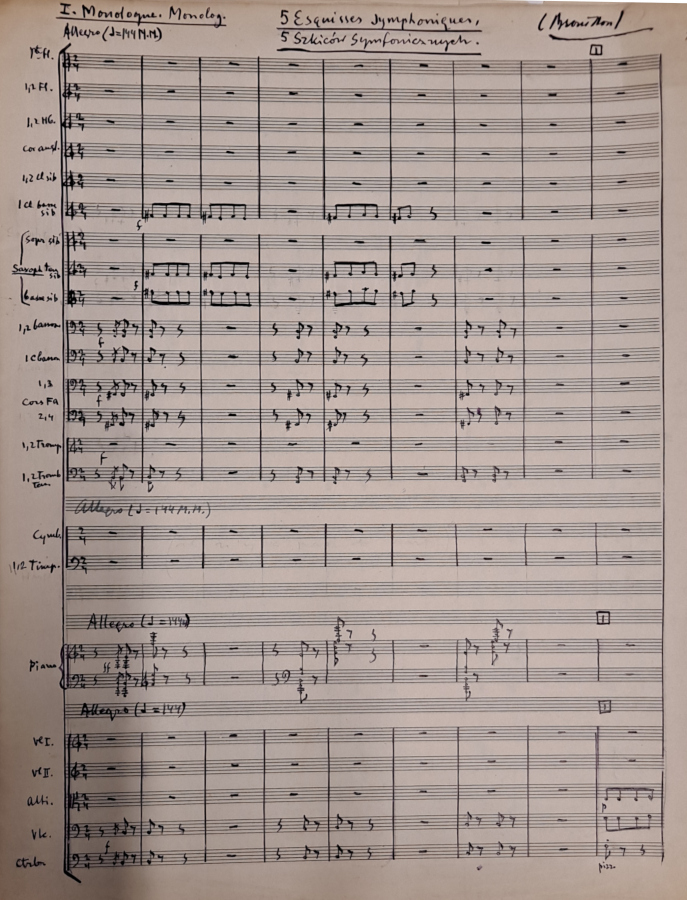 Pięć szkiców symfonicznych na orkiestrę [=5 Esquisses symphoniques] (1945)