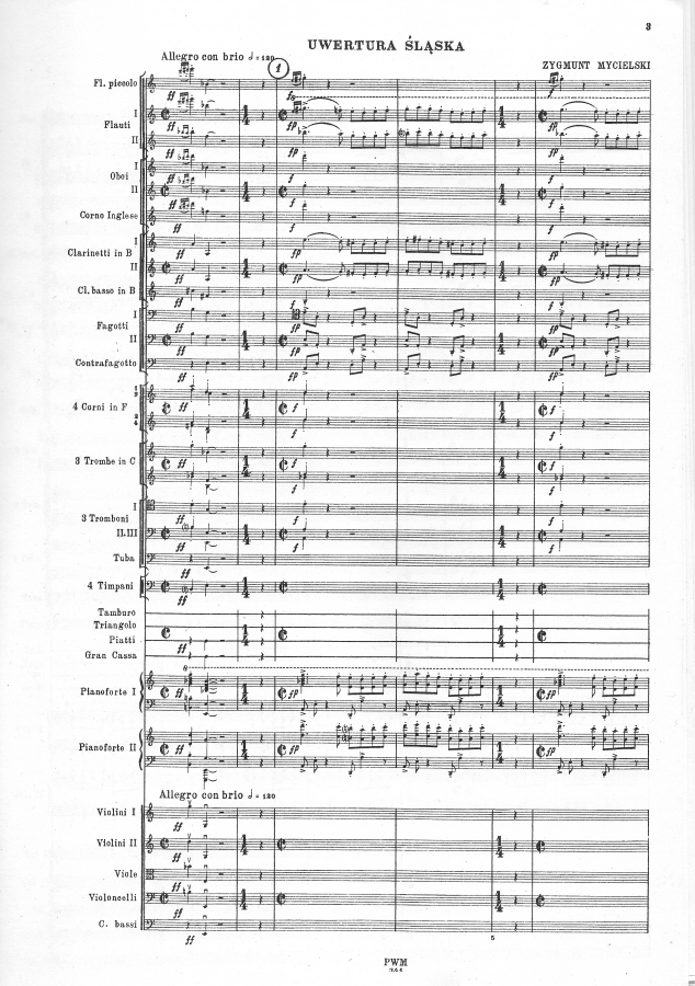 Uwertura śląska na orkiestrę i dwa fortepiany (1948)